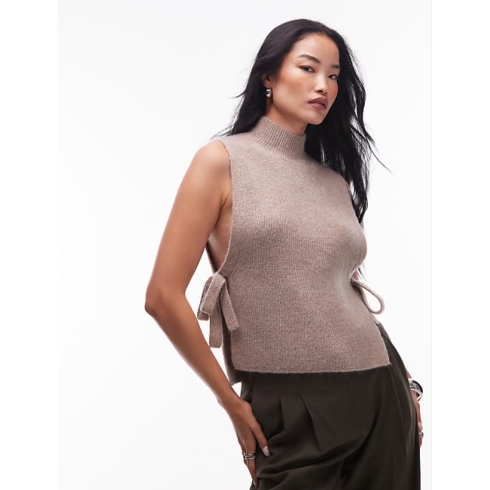 NWT & Other Stories Mohair Wool Side Tie Knit Tank Sweater Vest One Size